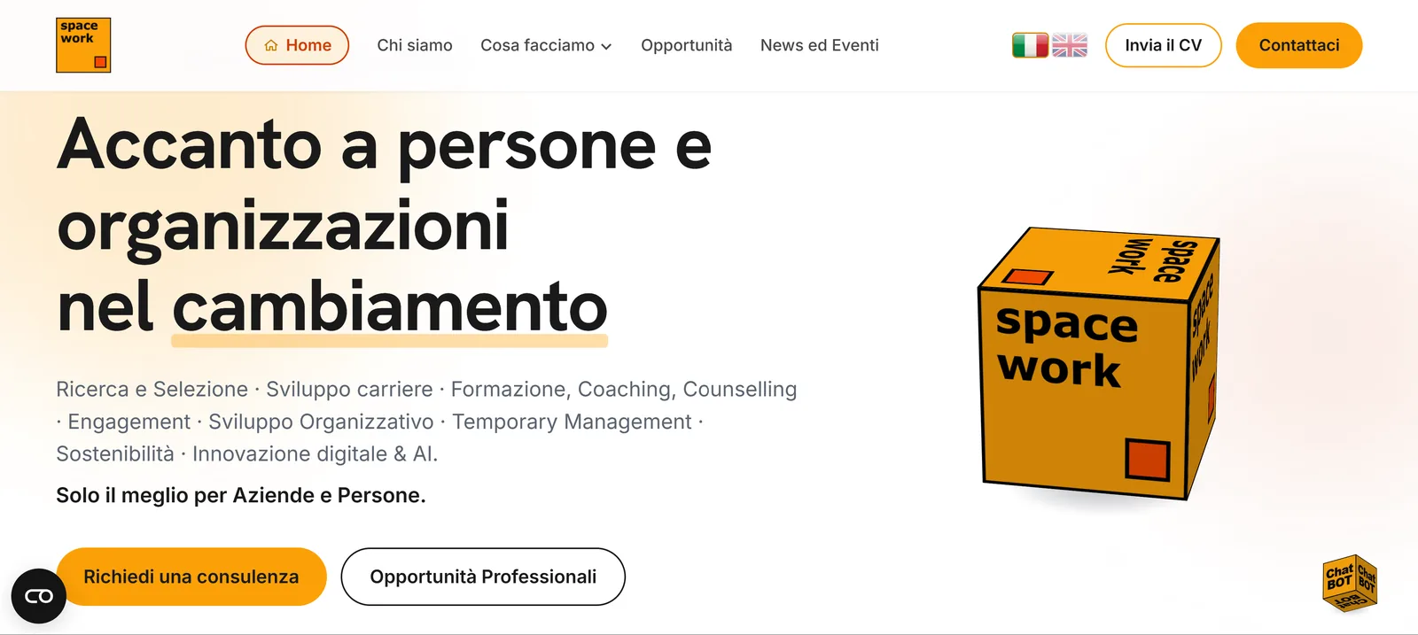 The spacework.it home page